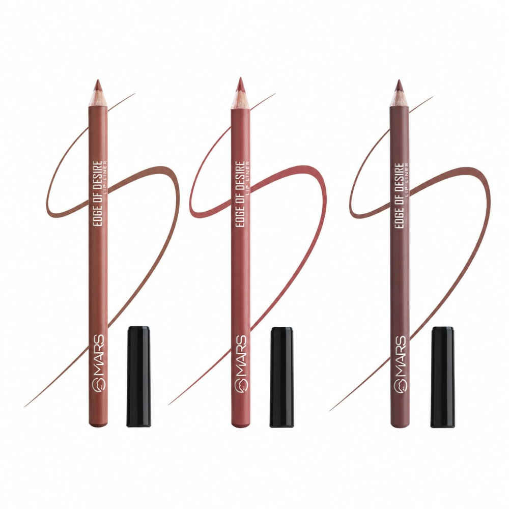 Buy Mars Edge Of Desire Matte Lip Liner | Set Of 3 | 03-Sunset Flush - Purplle