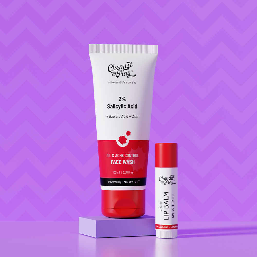 Buy Chemist at Play Daily Care Duo | Acne Control Face Wash 100 ml + Cherry Lip Balm 4.5 gm Combo of 2 - Purplle