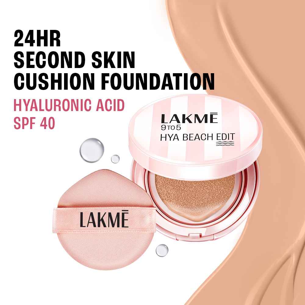Buy Lakme 9to5 Hya Beach Edit Cushion Foundation W160 Warm Sand- 12 gm - Purplle