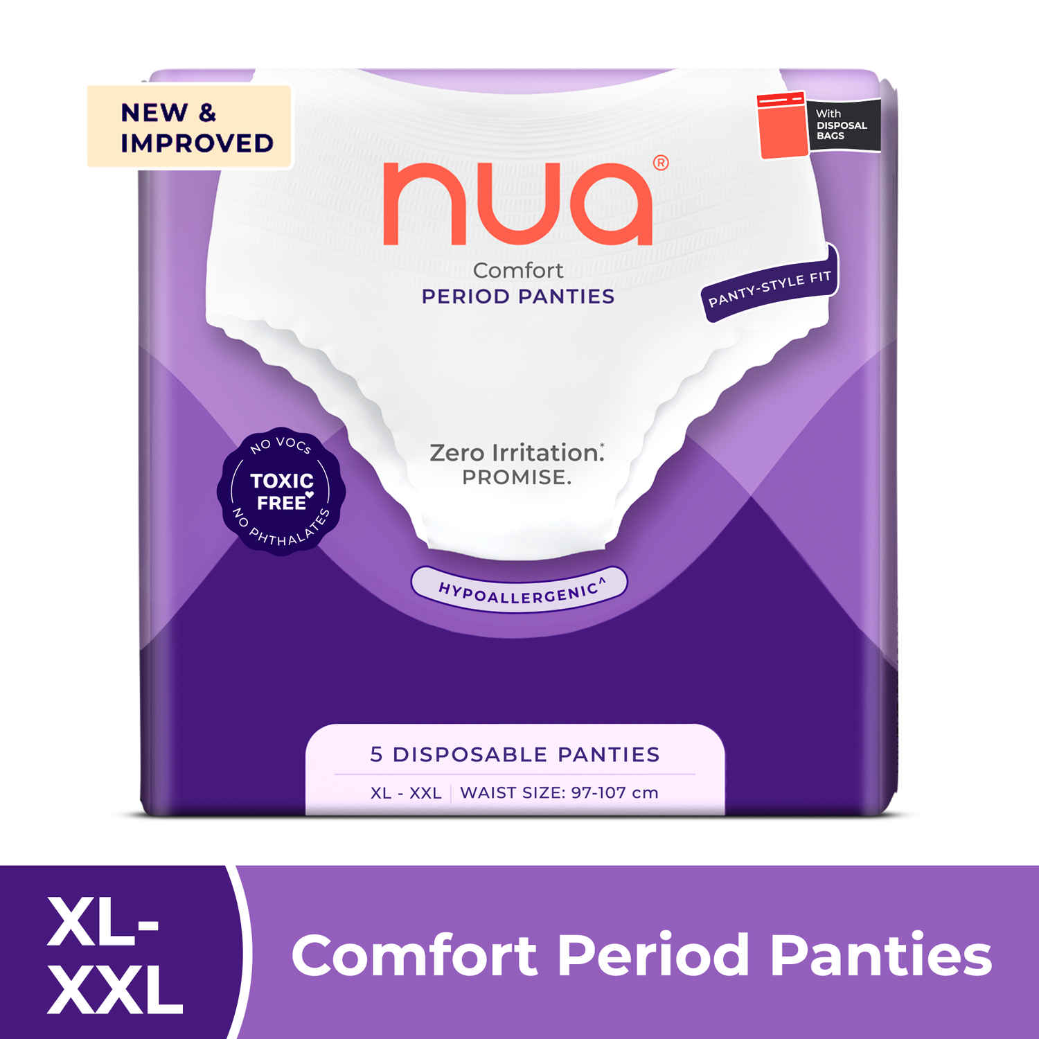 Buy Nua Nua Overnight Period Panties| 5 units (XL-XXL) - 244.5 gm - Purplle