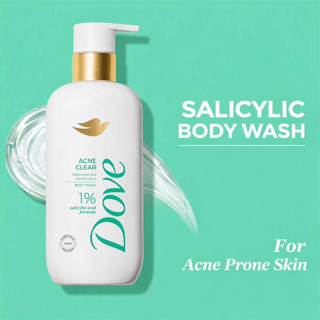 Buy Dove Acne Clear Serum Body Wash Shower Gel with 1% Salicylic Acid| Prevents body acne, Gives clear hydrated skin , Deep Cleanses| For Oily and Combination Skin| 300 ml - Purplle