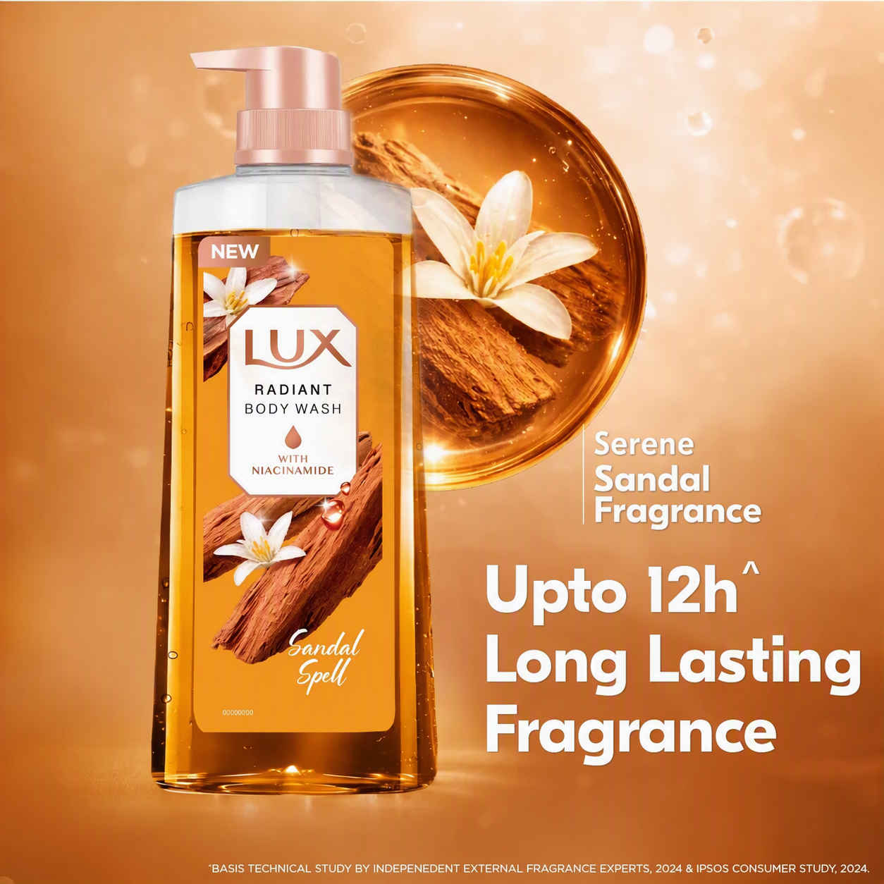 Buy Lux Luxurious Sandalwood Body Wash Shower Gel with Sandalwood Oil & Niacinamide| Long Lasting, Gives Radiant Glow & Deep Cleanses| For All Skin Types| 750 ml - Purplle