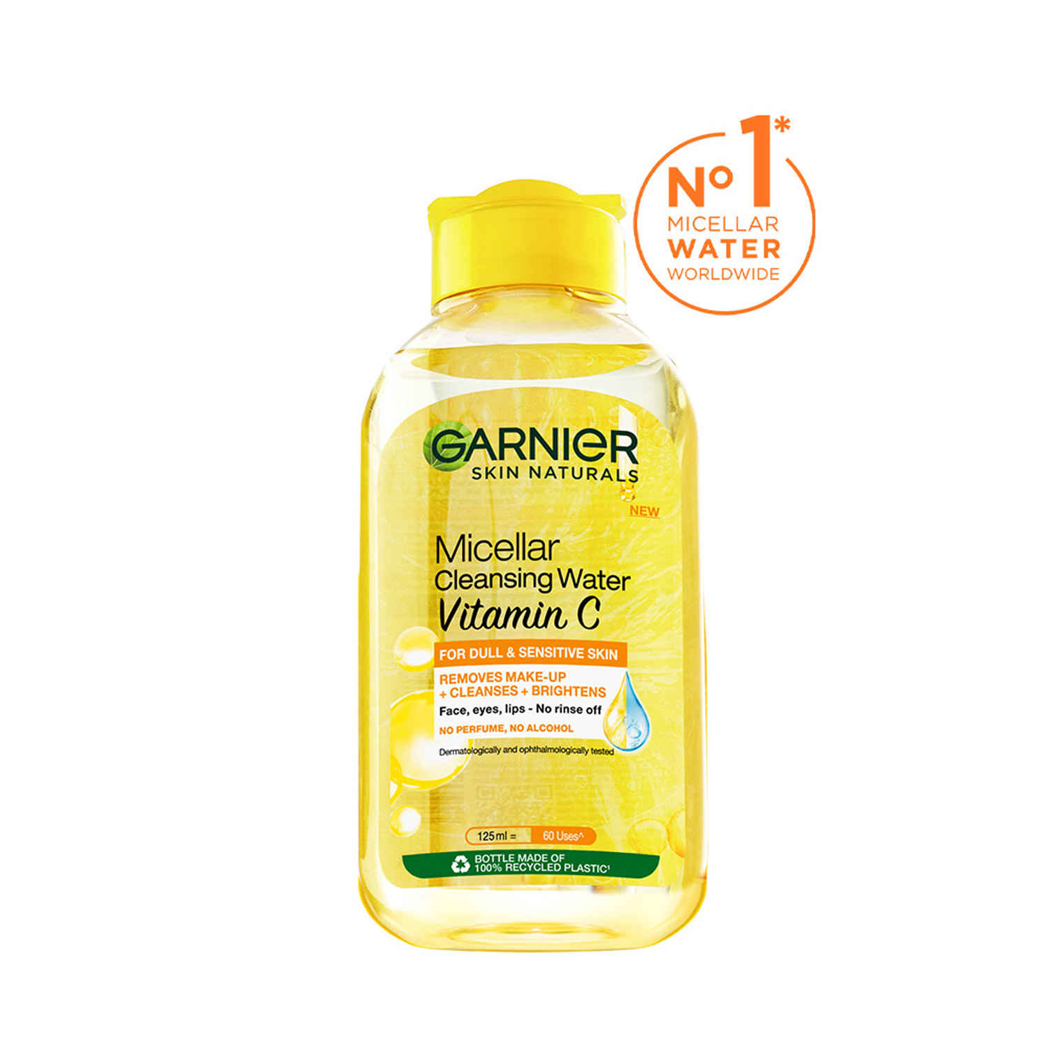 Buy Garnier Vitamin C Micellar Water, 125 ml - Anti Pollution Cleanser For Dull Skin, Get 100% Clean Skin - Purplle