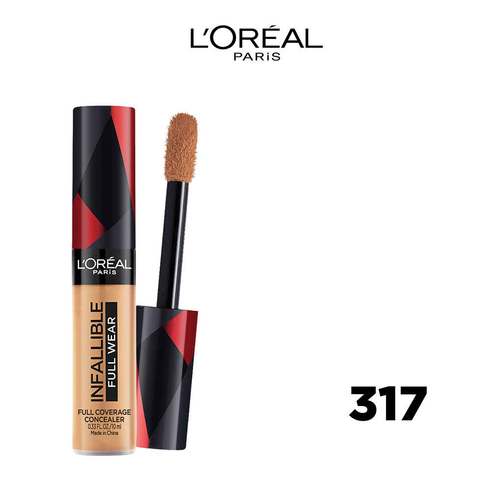 Buy L'Oreal Paris Infallible Full Coverage Concealer, Longwear & Waterproof, Shade: 317, Almond, 10 ml - Purplle