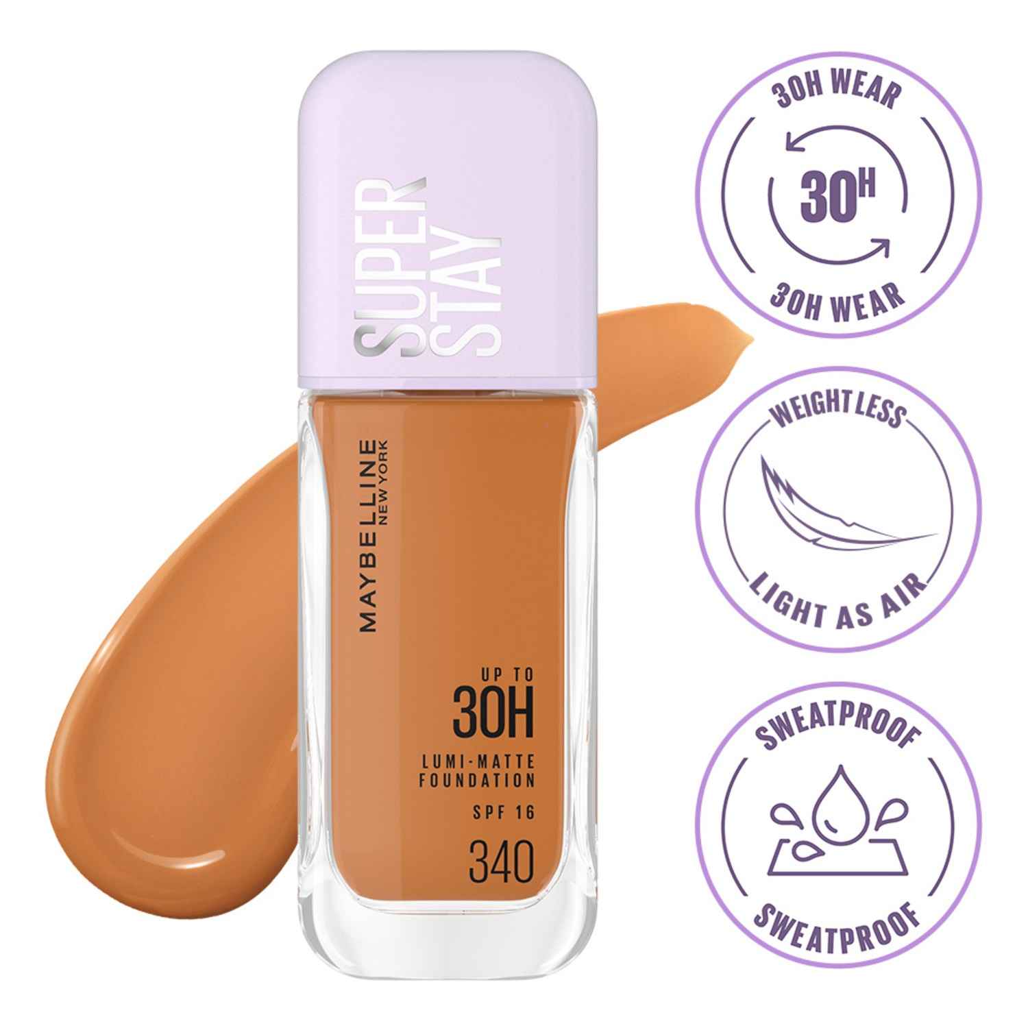 Buy Maybelline New York Super Stay Lumi Matte Liquid Foundation, 340, 30 HR Long Lasting yet Lightweight Foundation - 35 ml - Purplle