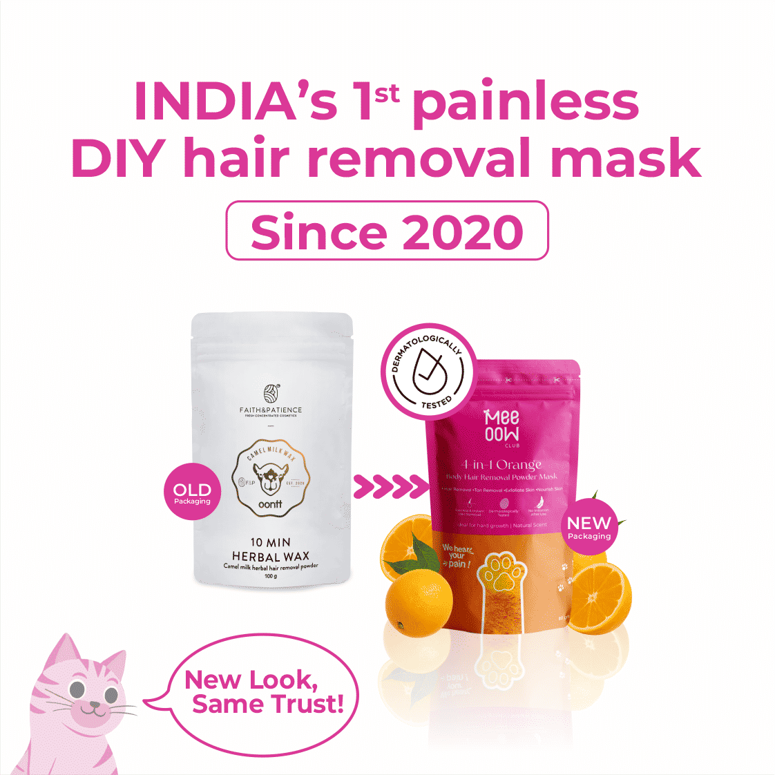 Buy Meeoow Club 4-in-1 Orange Body Hair Removal Powder Mask (80 gm) - Purplle