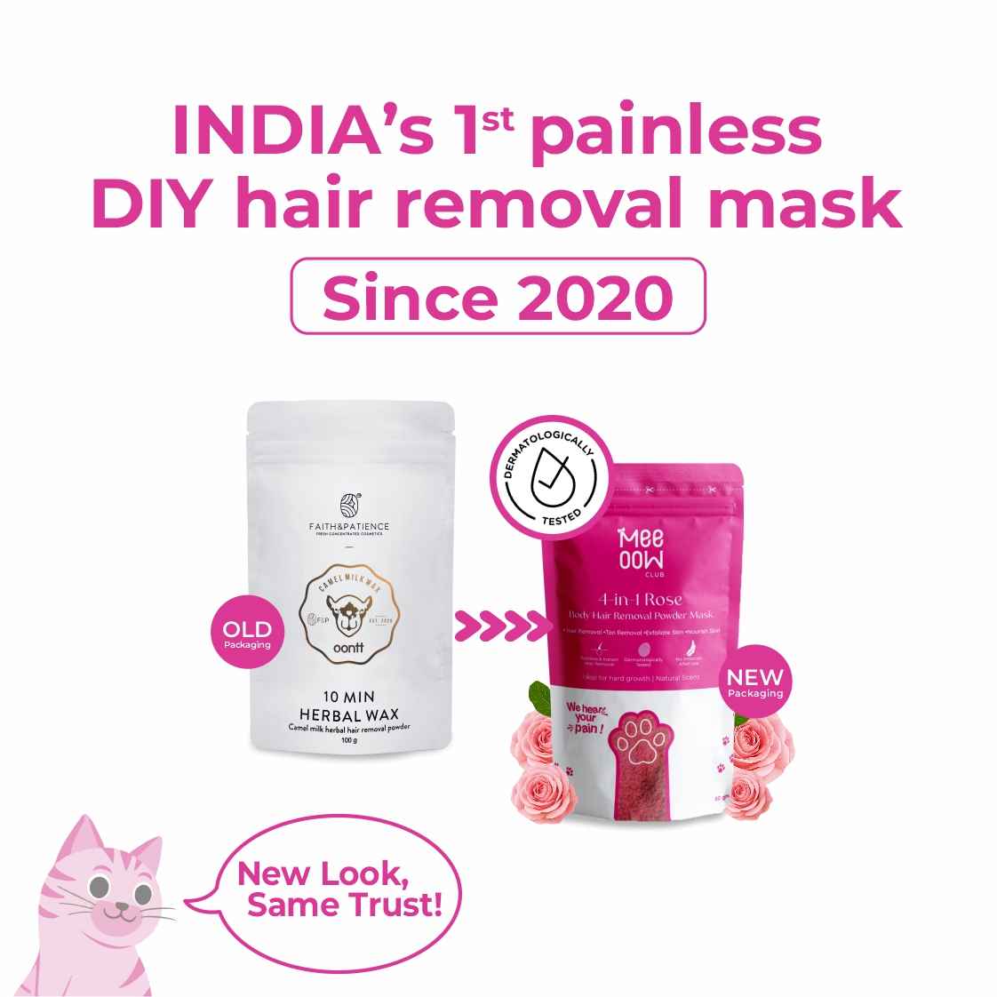 Buy Meeoow Club 4-in-1 Rose Body Hair Removal Powder Mask (80 gm) - Purplle