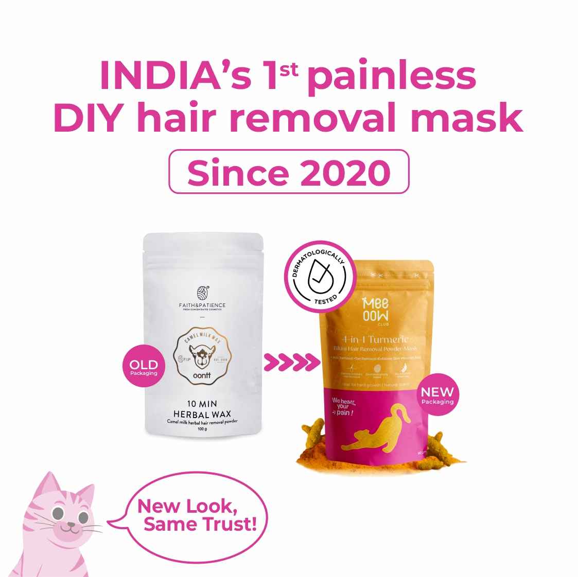 Buy Meeoow Club 4-in-1 Turmeric Bikini Hair Removal Powder Mask (80 gm) - Purplle