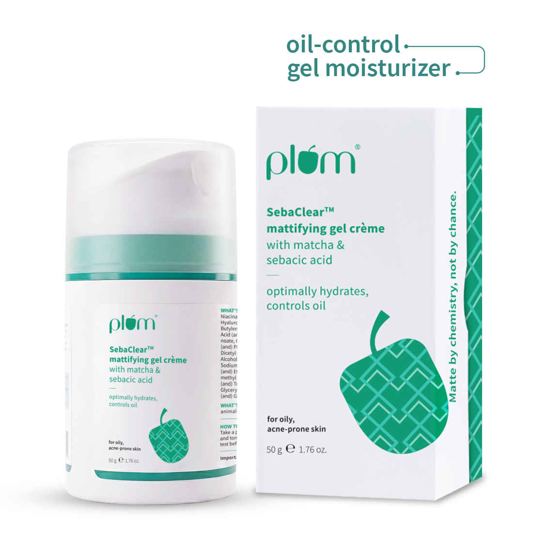 Buy Plum SebaClearTM Mattifying Gel Creme with Matcha & Sebacic Acid - 50 gm - Purplle
