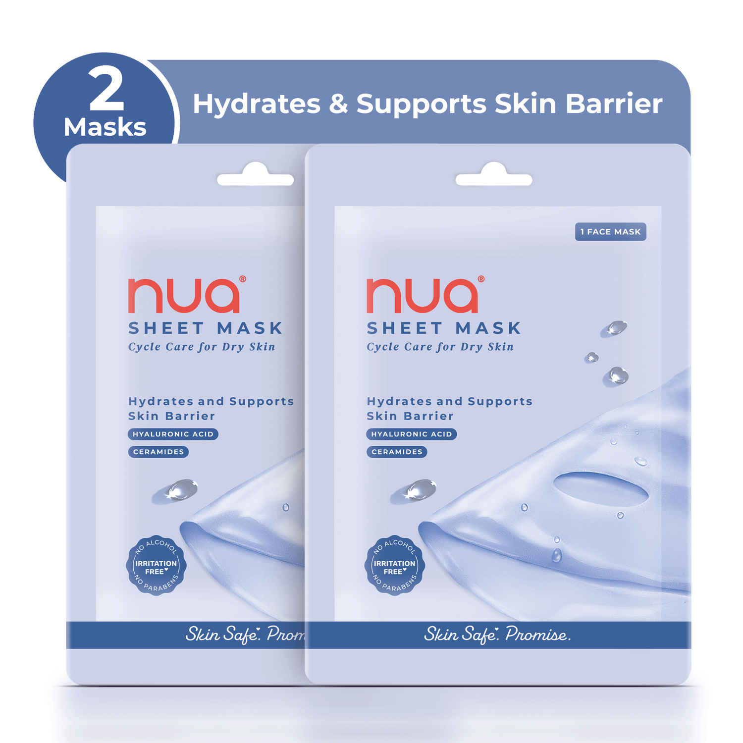 Buy Nua Hyaluronic acid and Ceramides Sheet Mask (Pack of 2) - Purplle