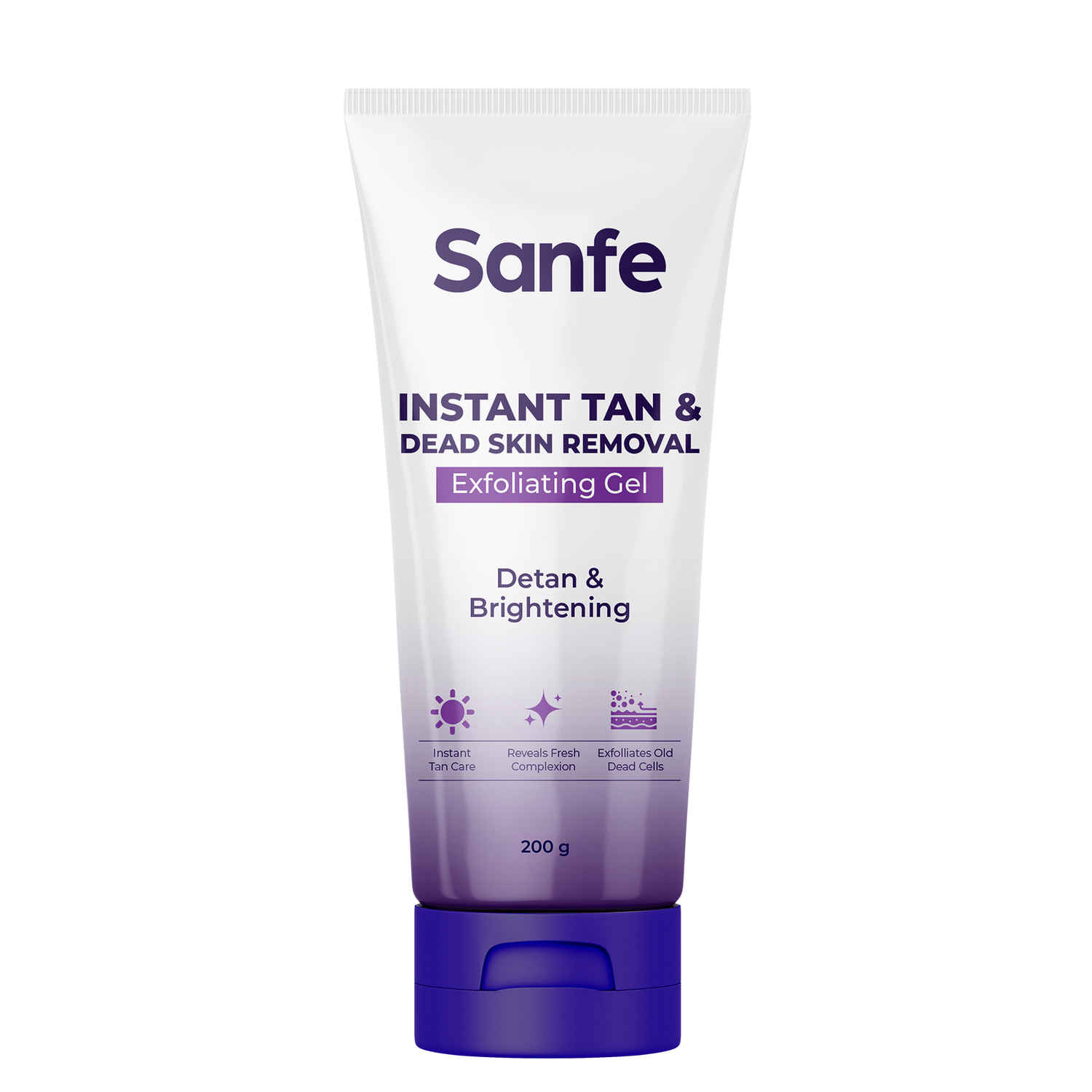 Buy Sanfe Instant Tan & Dead Skin Removal Exfoliating Gel | Visibly Removes Tan | AHA Exfoliation in Minutes | Smooth & Bright Skin | 200 gm - Purplle