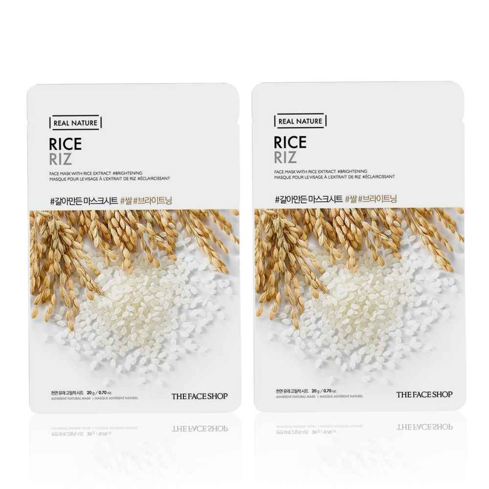 Buy The Face Shop Real Nature Rice Face Mask 20 gm (Pack of 2) - Purplle