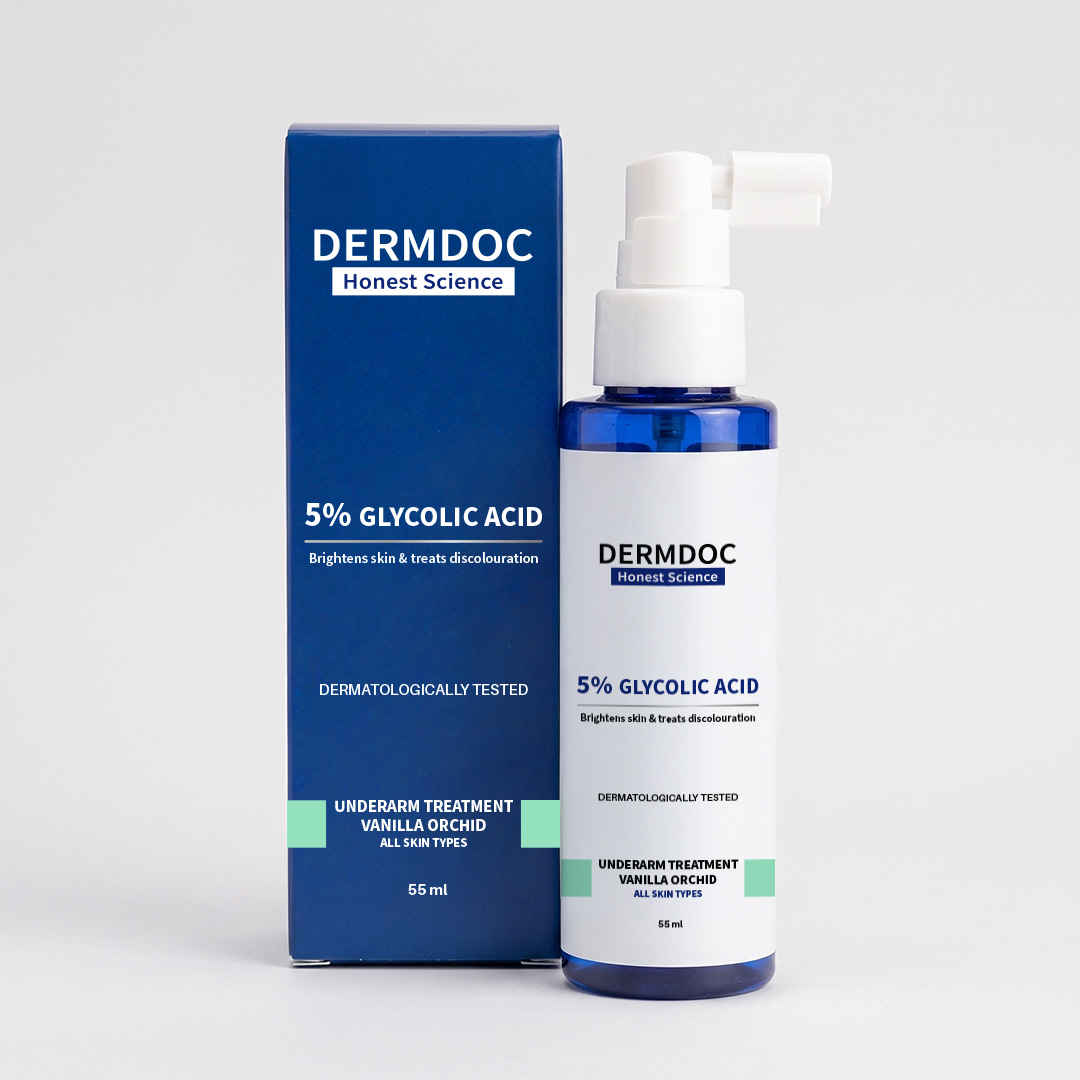Buy DERMDOC 5% Glycolic Acid Advanced Underarm Spray 55 gm - Purplle