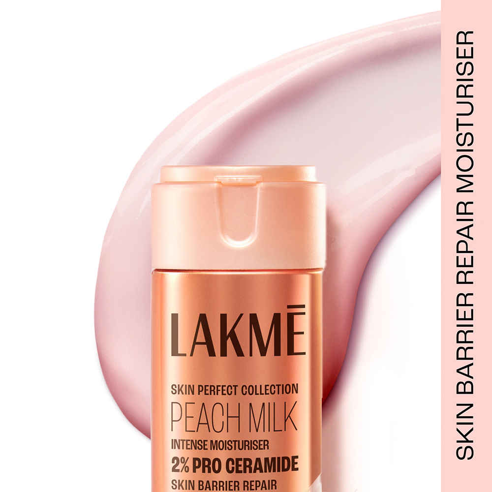 Buy Lakme Peach Milk Intense Moisturiser with 2% Pro Ceramide | 24hr Deep Hydration for Strong Skin Barrier Repair & Glowing Skin | Lightweight, For Dry Skin, Normal/Oily Skin & Sensitive Skin 120 ml - Purplle