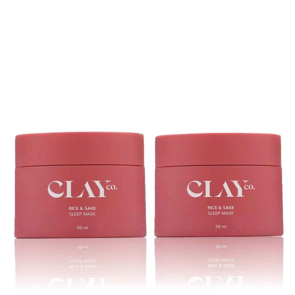Buy Clayco Brightening & Hydration Duo | Rice & Sake Mask with Vitamin C for Brightening, Overnight Hydration & Glowing Skin | For Men & Women | 50 ml x 2 | Pack of 2 - Purplle