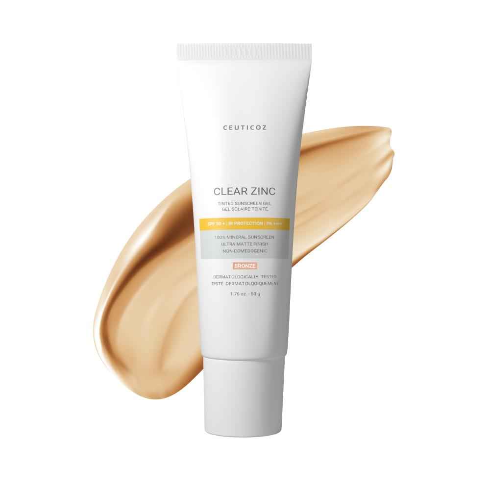 Buy Ceuticoz Clear Zinc Tint SPF Gel Bronze Sunscreen 50 gm - Purplle