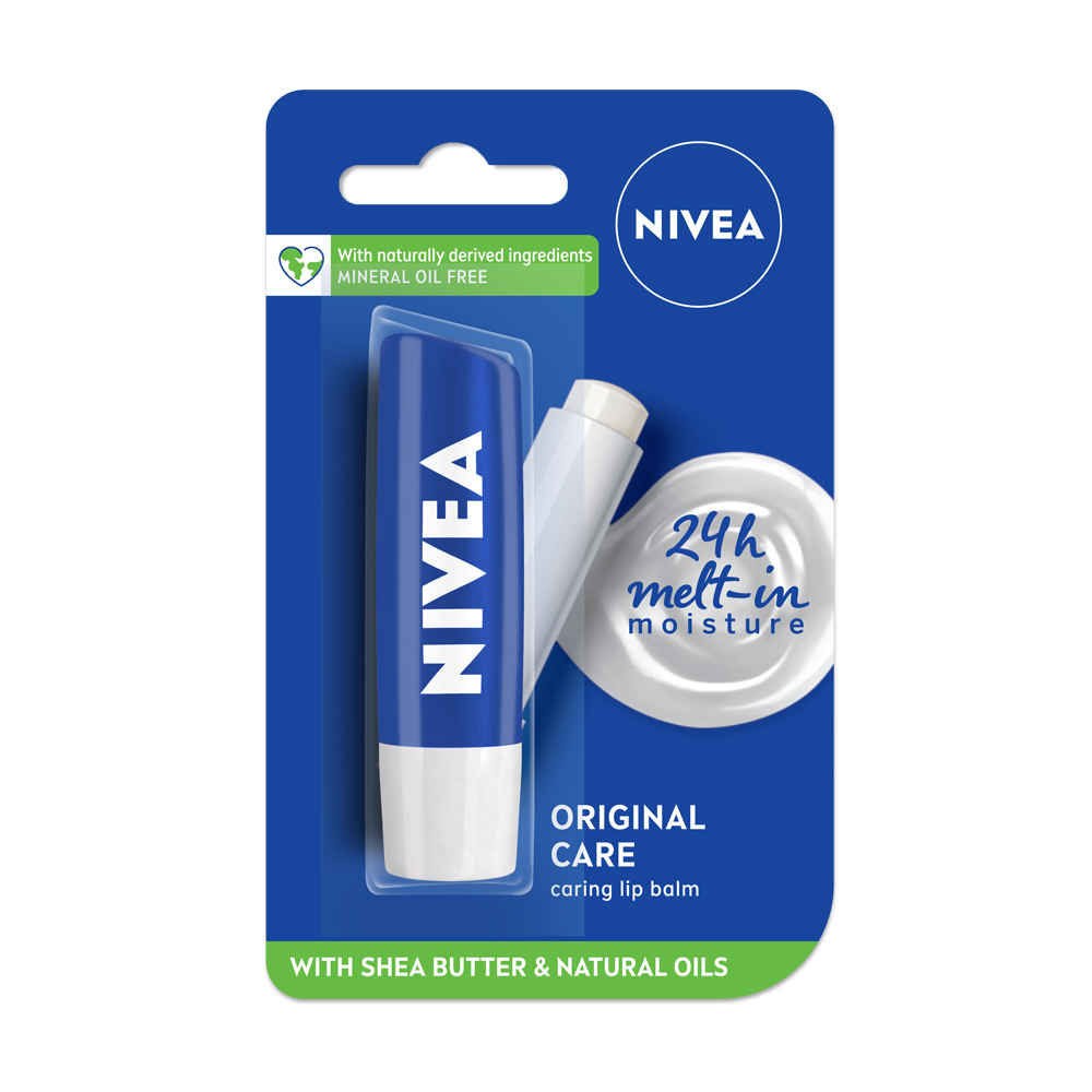 Buy Nivea Shea butter Lip Balm with Natural oils & 24H melt-in moisture-Original care (4.8 gm) - Purplle