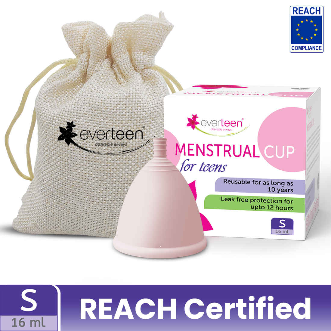 Buy everteen Small Reusable Menstrual Cup with No Leakage and Odor - Rash Free (16 ml) - Purplle