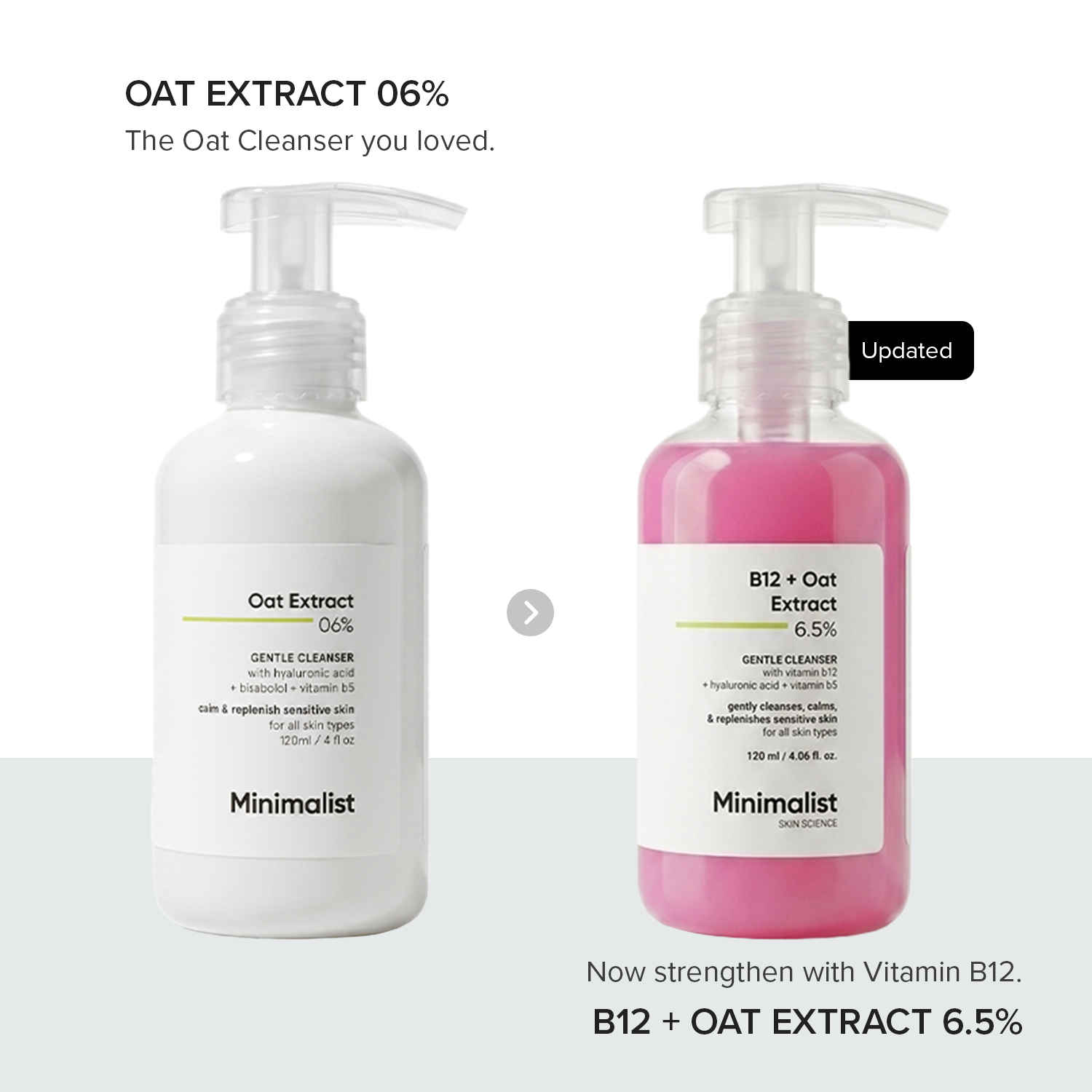 Buy Minimalist B12 + Oat Extract 6.5% Gentle Cleanser 120 ml - Purplle