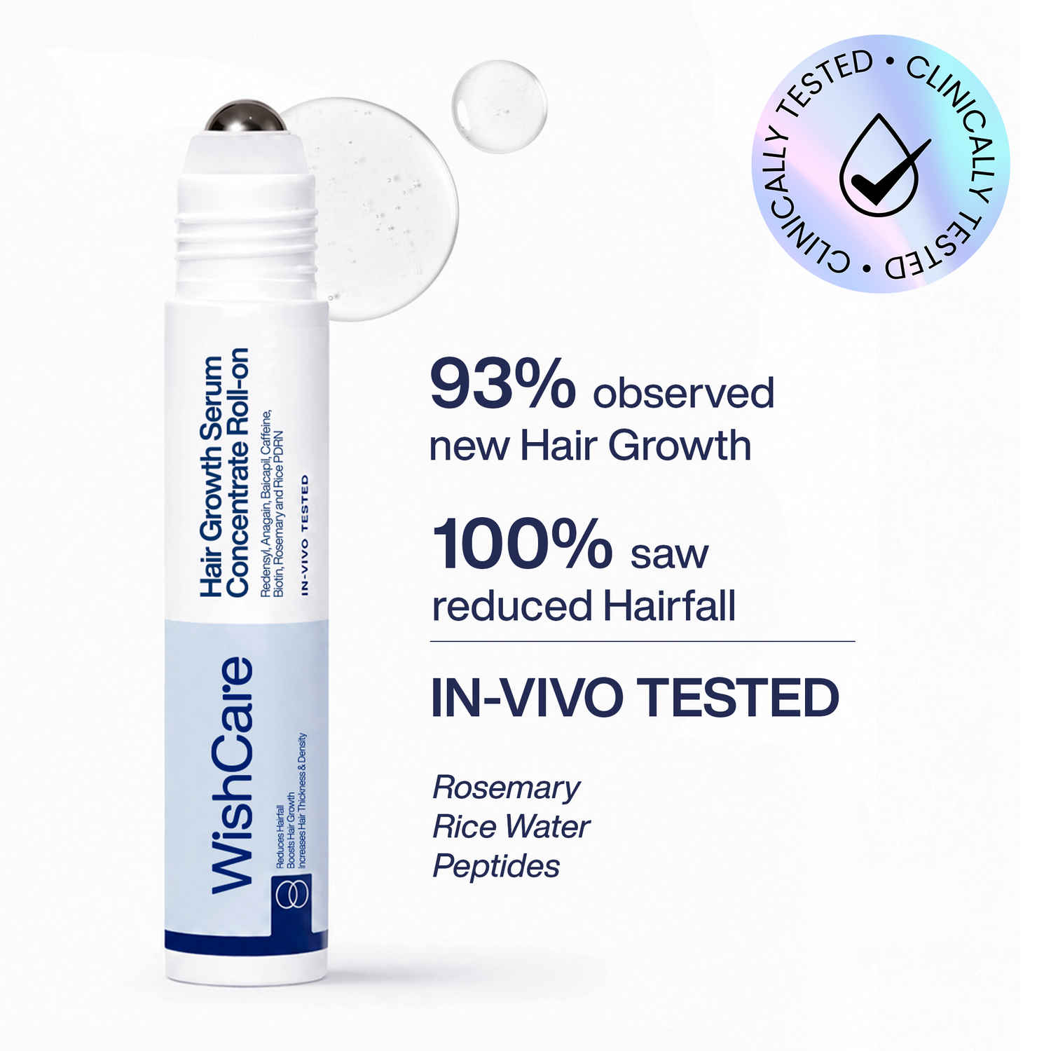Buy Wishcare Hair Growth Serum Concentrate Roll on - In-Vivo Tested - Redensyl, Anagain, Biotin,Keratin & Rice Water 30 ml - Purplle