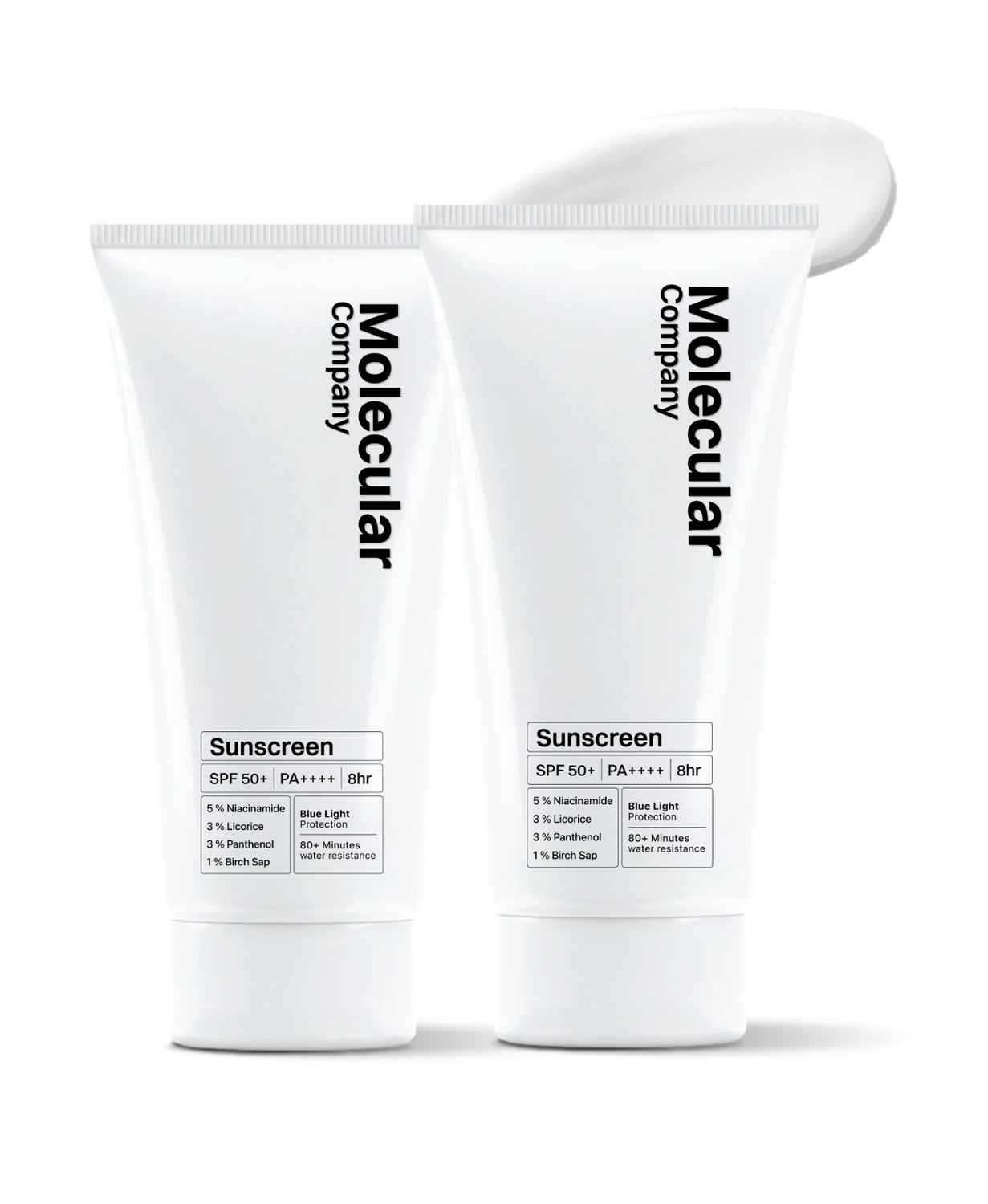 Buy Molecular Company | SPF 50+ Pa++++ |Moisturising Gel Sunscreen For Oily Dry Sensitive Combination Dull Acne Prone Skin| 50 gm (Pack of 2) - Purplle