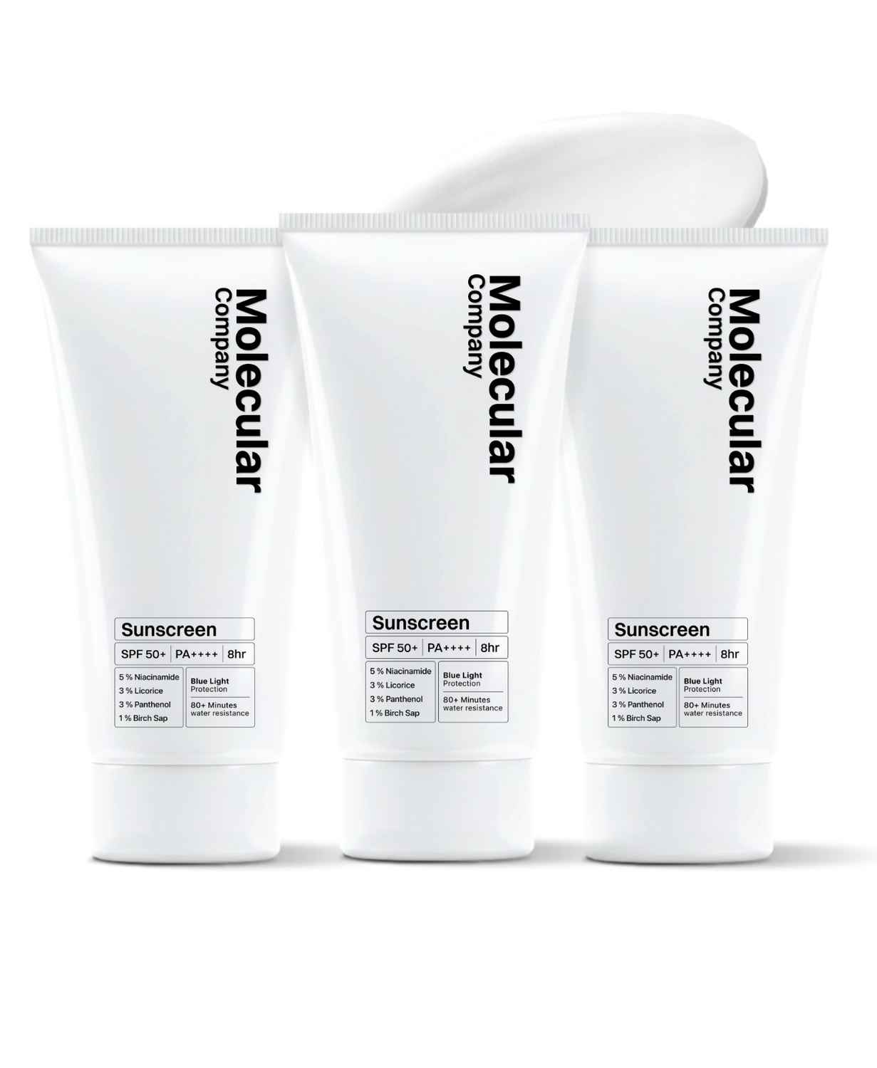 Buy Molecular Company | SPF 50+ Pa++++ |Moisturising Gel Sunscreen For Oily Dry Sensitive Combination Dull Acne Prone Skin| 50 gm (Pack of 3) - Purplle