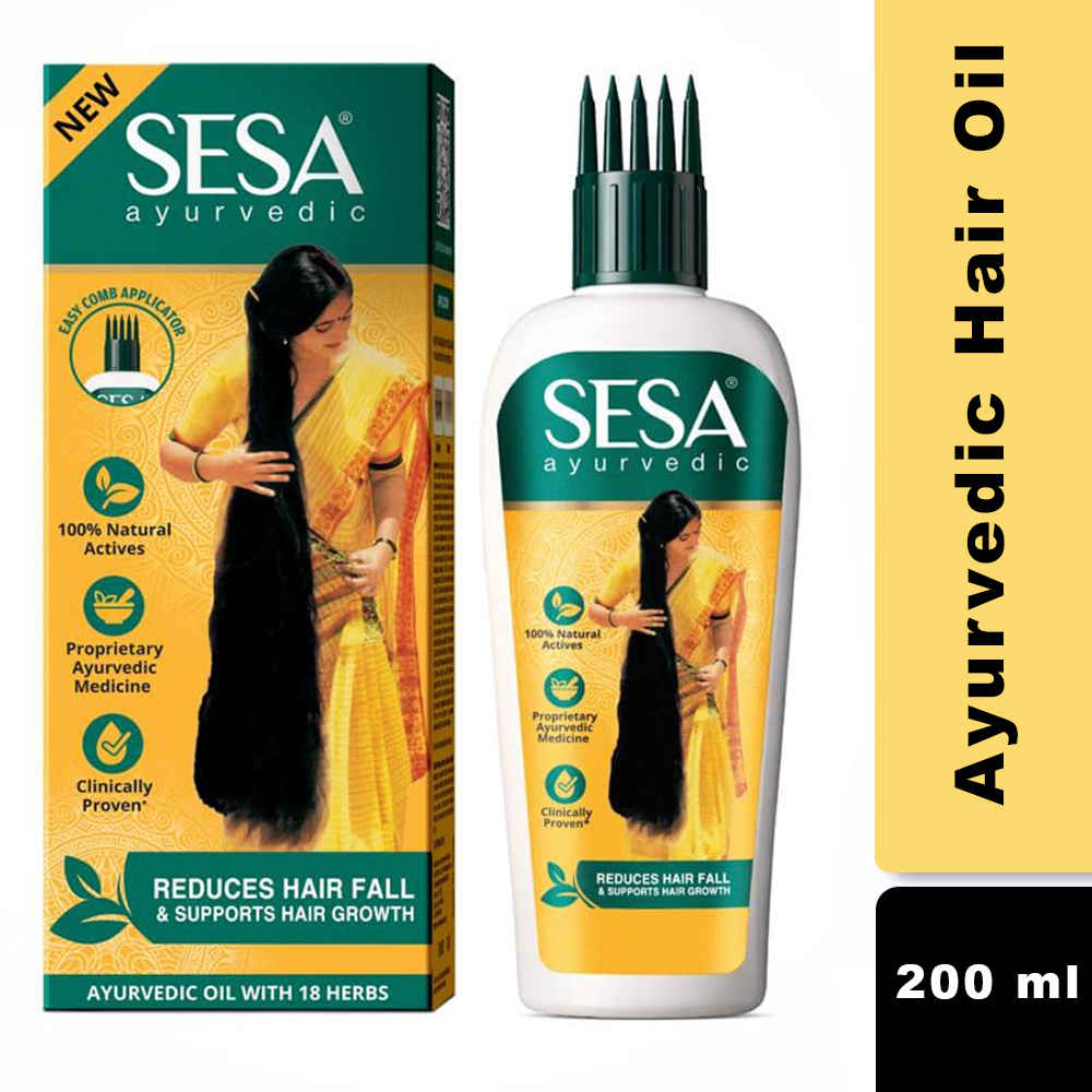 Buy Sesa Ayurvedic Hair Oil, 18 Herbs + 5 Oils, Kshir Pak Vidhi reduces Hair Fall & supports Hair Growth (200 ml) - Purplle