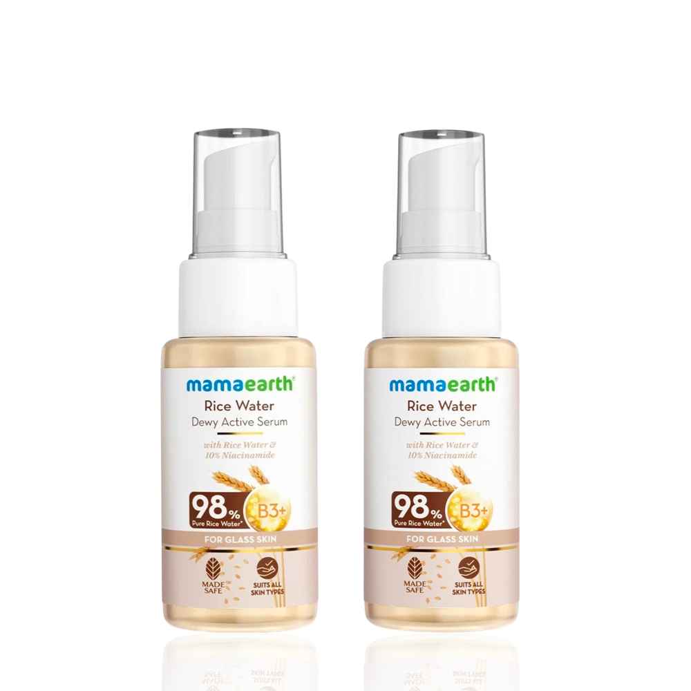 Buy Mamaearth Rice Water Dewy Active Serum with 10% Niacinamide Rice Water & Hyaluronic Acid - 50 ml (Pack of 2) - Purplle