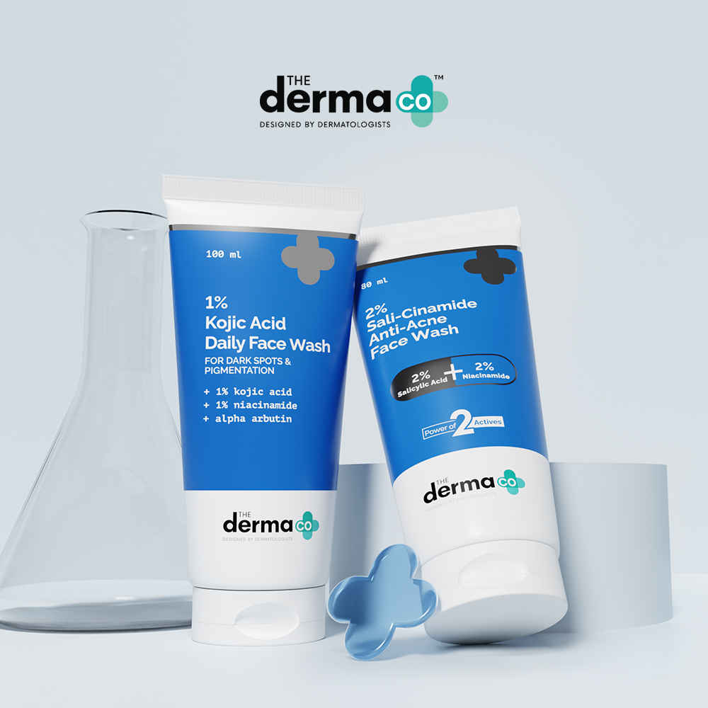 Buy The Derma Co. Brightening Combo | 1% Kojic Acid Face Wash (100 ml) + Sali-Cinamide Face Wash (80 ml) (Combo of 2) - Purplle