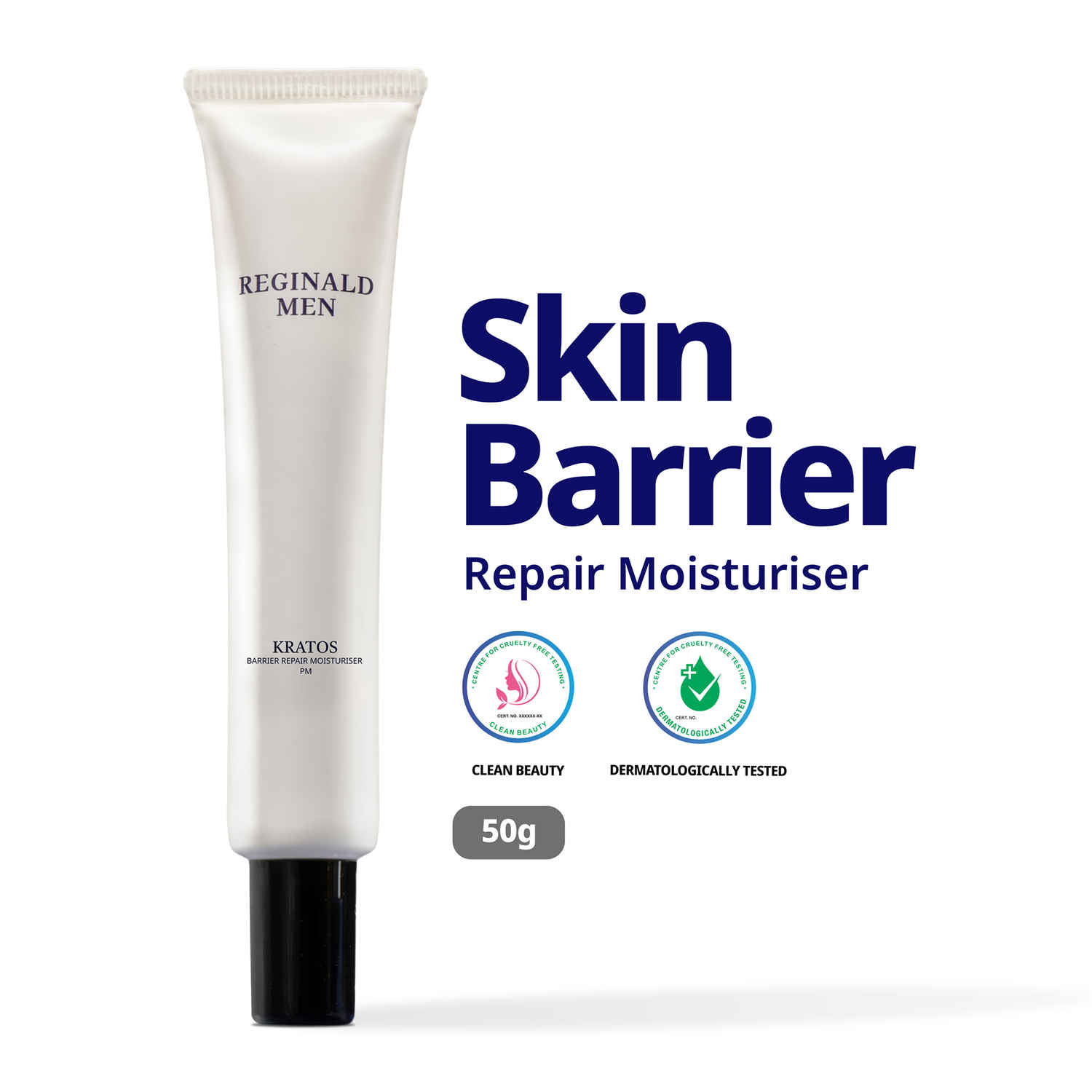 Buy Reginald Men Barrier Repair Moisturizer For Normal, Dry, Combination & Sensitive Skin | 24-Hour Hydration with 9 actives | Repairs Damaged Skin |Non Oily & Non Sticky (50 gm) - Purplle