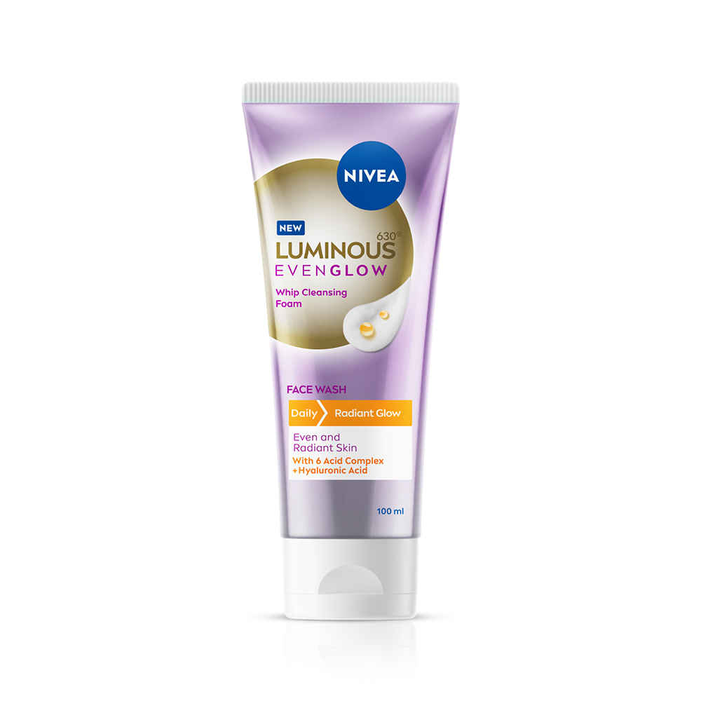 Buy Nivea Luminous Even Glow Whip Foam Face Wash (100 ml) - Purplle