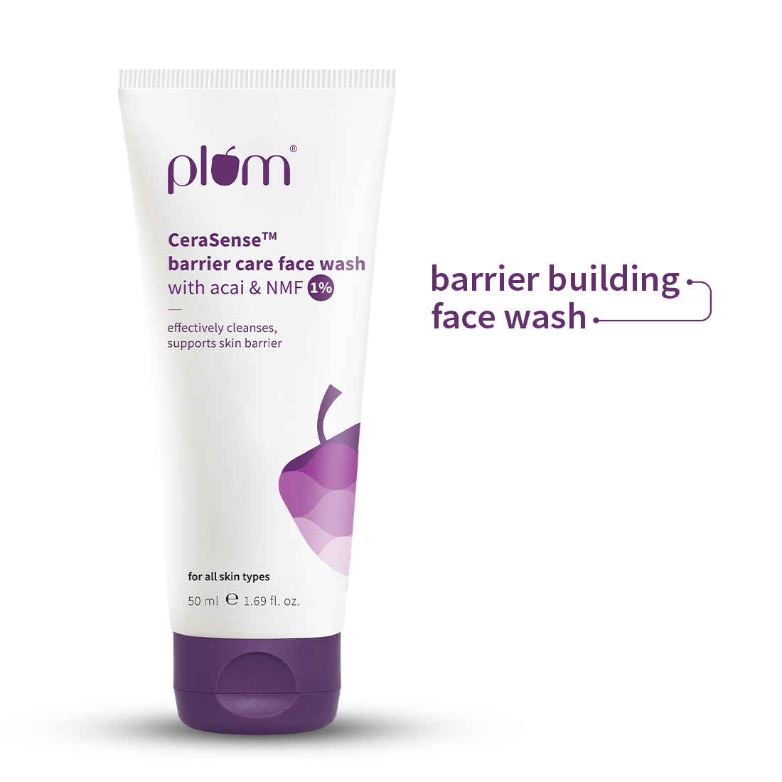 Buy Plum CeraSense™ Barrier Care Face Wash with Acai & 1% NMF (50 ml) - Purplle