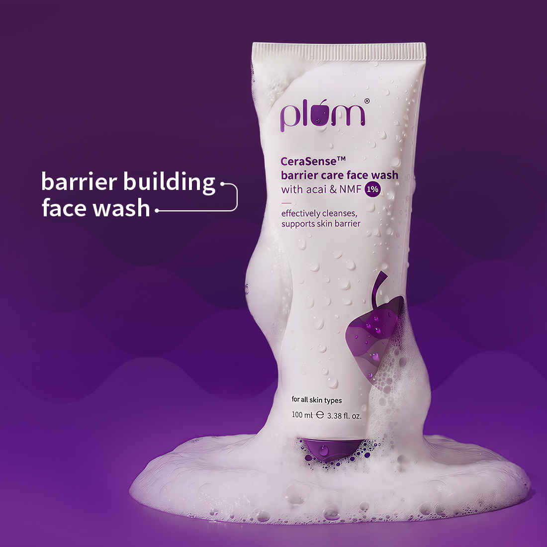 Buy Plum CeraSense™ Barrier Care Face Wash with Acai & 1% NMF (100 ml) - Purplle