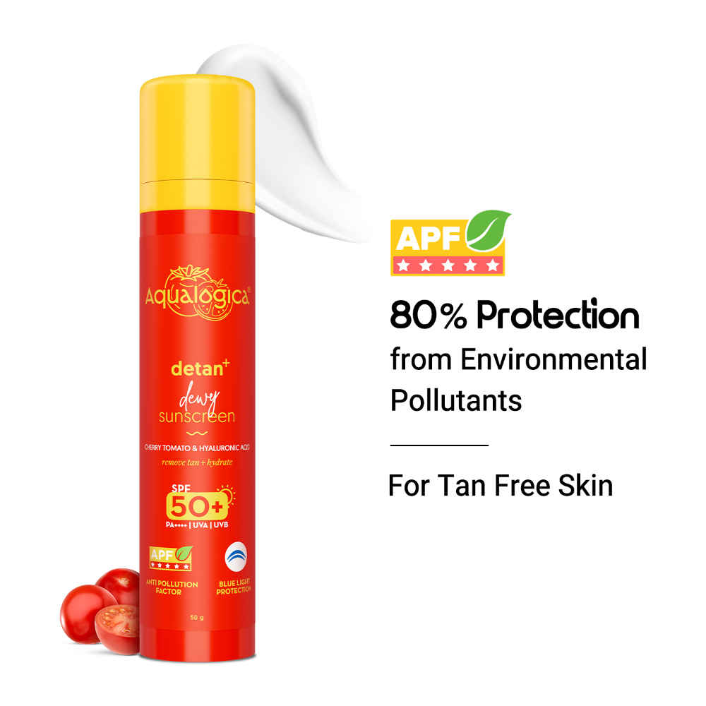 Buy Aqualogica Detan+ Dewy Sunscreen with Cherry Tomato and Hyaluronic Acid (50 gm) - Purplle