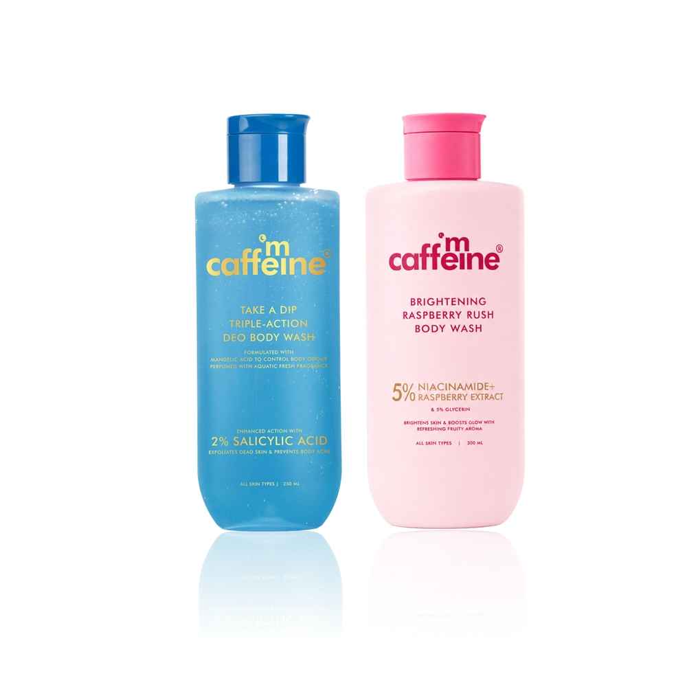 Buy mCaffeine Fresh Fusion Kit Take A Dip Body Wash 250 ml + Brightening Body Wash 300 ml Combo of 2 - Purplle