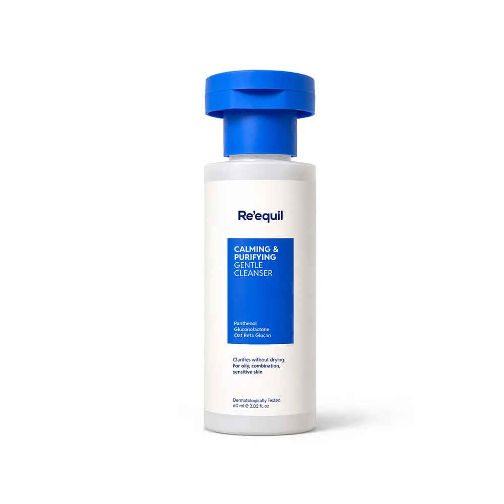 Buy Re'equil Calming & Purifying Gentle Cleanser | For oily, combination, sensitive skin | Clears oil, sweat & makeup | Creamy formula | No irritation, no dryness - 60 ml - Purplle