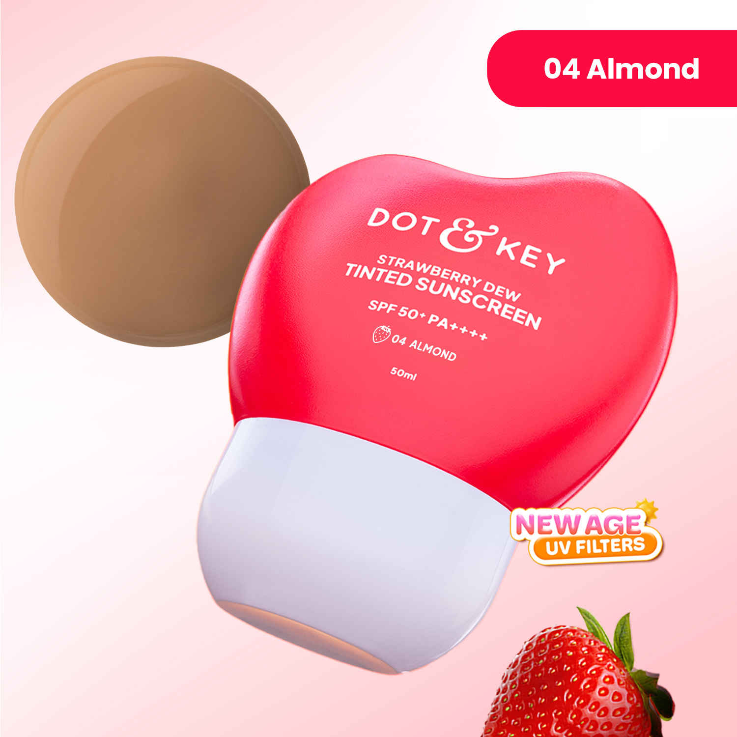 Buy Dot & Key Strawberry Dew Tinted Sunscreen In-Vivo Tested SPF 50+ PA++++ With New-Age UV Filters 04 - Almond - (50 ml) - Purplle