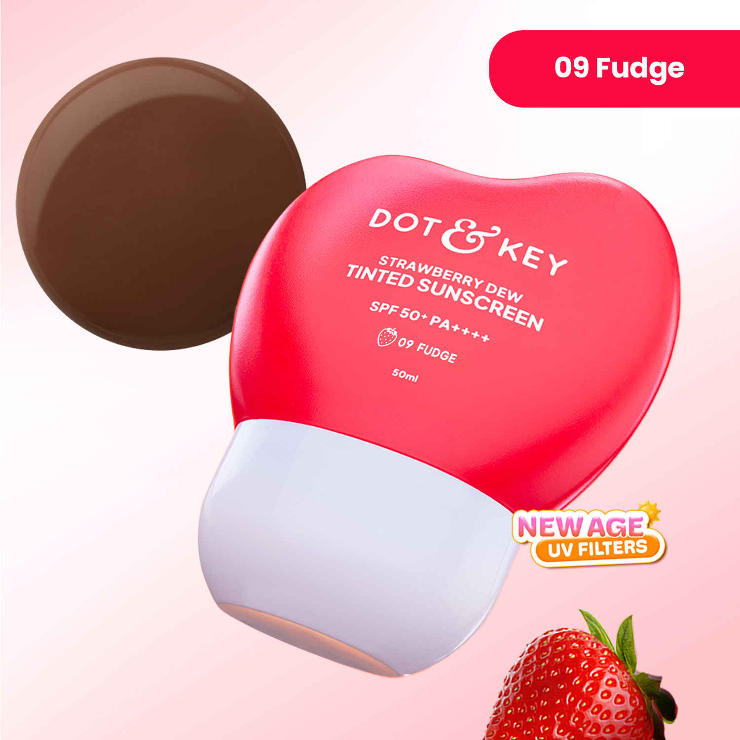 Buy Dot & Key Strawberry Dew Tinted Sunscreen In-Vivo Tested SPF 50+ PA++++ With New-Age UV Filters - 09 Fudge - (50 ml) - Purplle