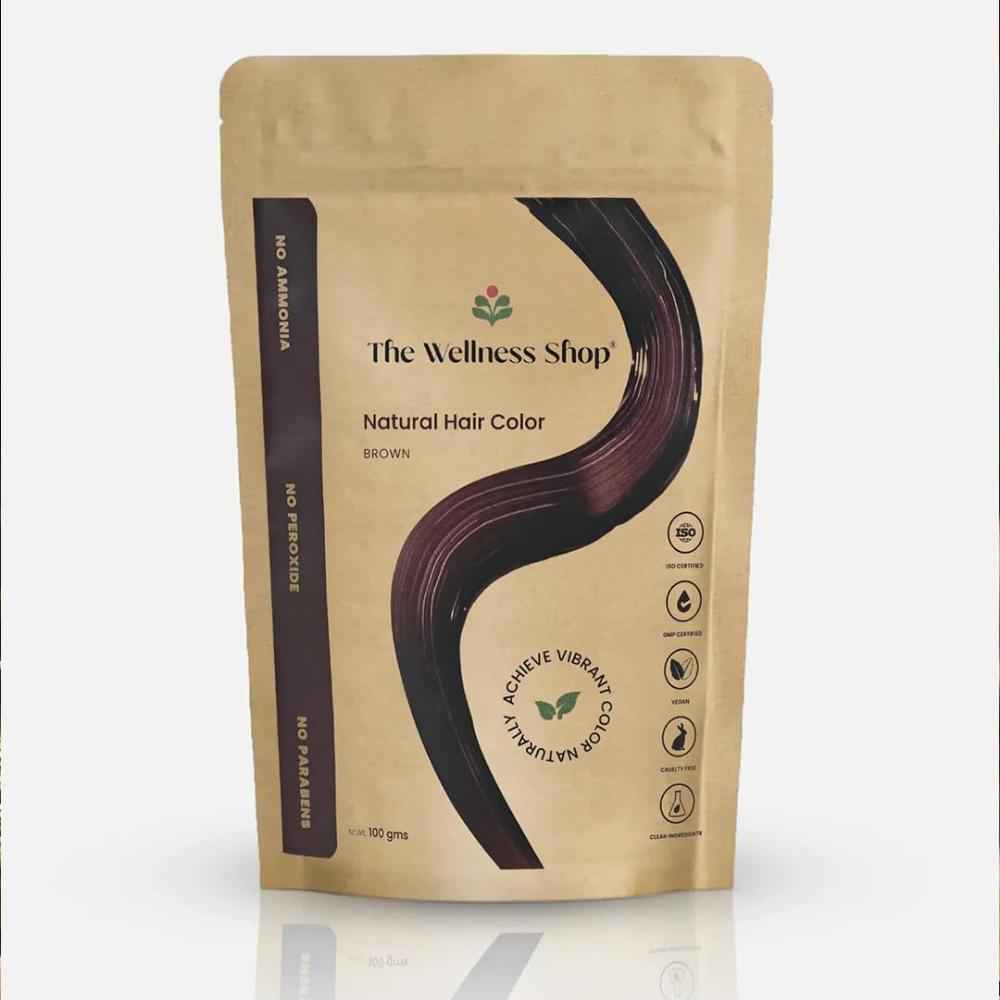 Buy The Wellness Shop Natural Brown Hair Colour 100 gm - Purplle