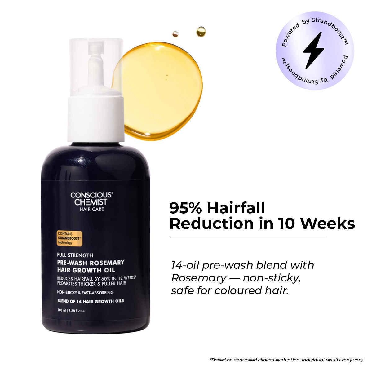 Buy Conscious Chemist Full Strength Hair Growth Oil | Rosemary, Red Onion & Moringa | With Yeast Extract | 14 Oil Complex | Reduces Hair Fall, Nourishes Scalp & Promotes Hair Growth | For All Hair Types (100 ml) - Purplle