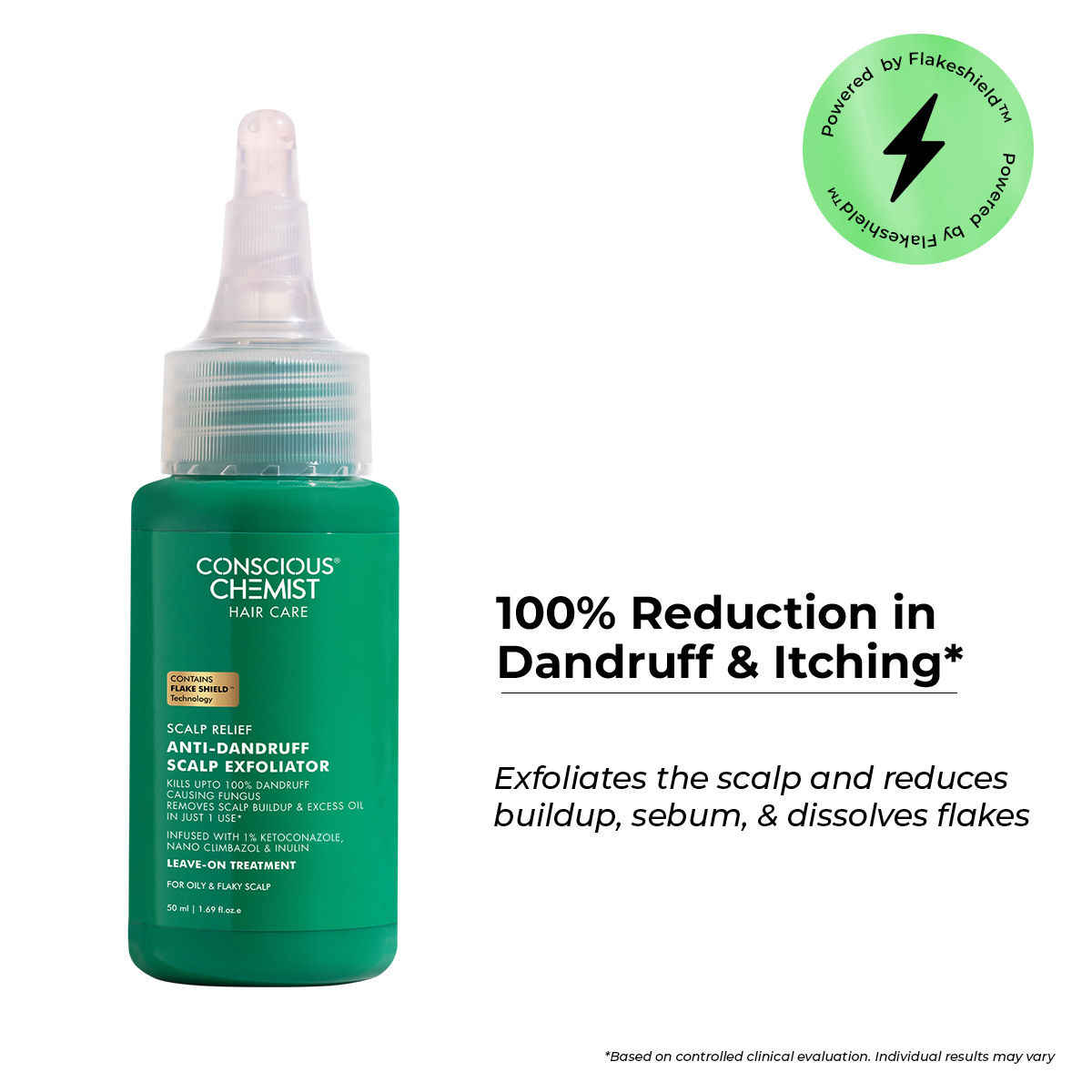 Buy Conscious Chemist Anti-Dandruff Scalp Exfoliator | 1% Ketoconazole + Nano-Climbazole | Pre-Wash Treatment | Relieves Itching & Flakes | FlakeShield Technology, Hair & Scalp Treatment (50 ml) - Purplle