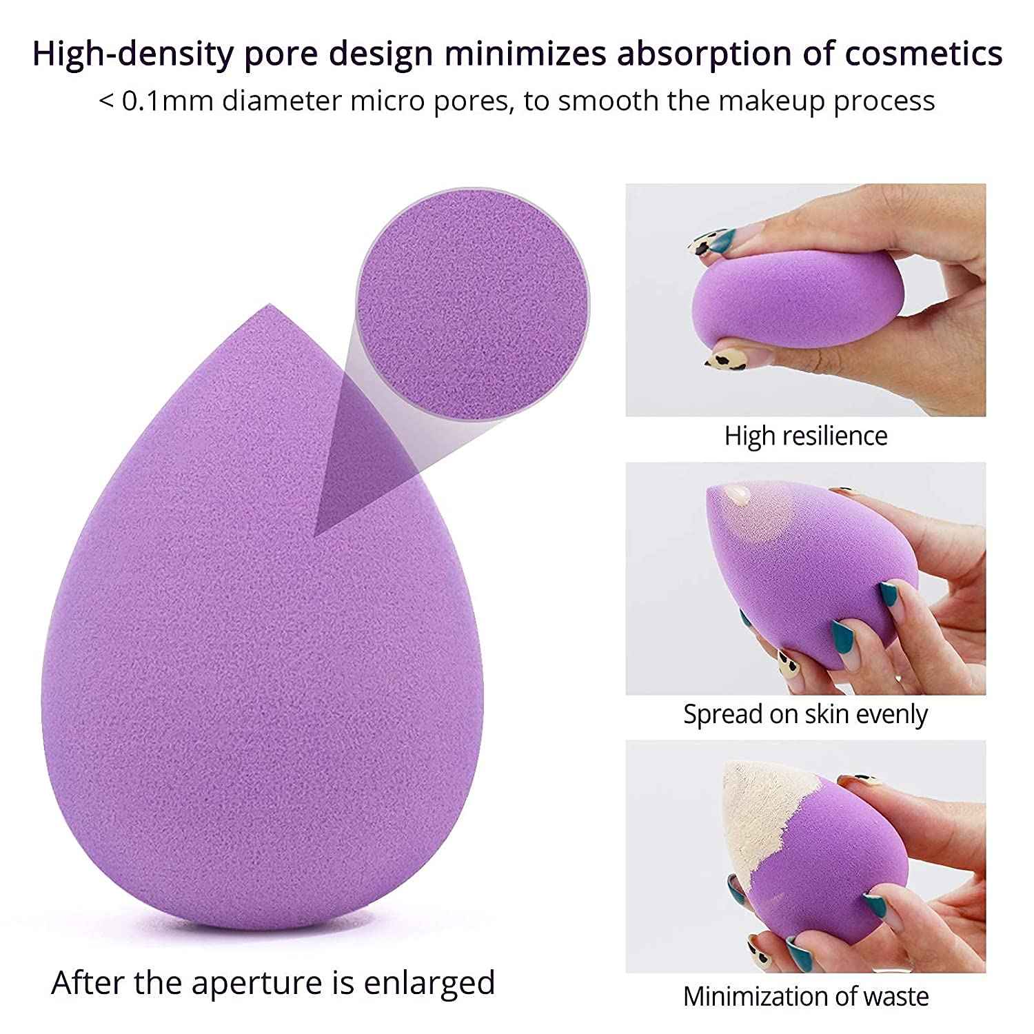 Buy Ronzille Professional Premium Makeup Puff Sponge Multicolor 1 Pc - Purplle