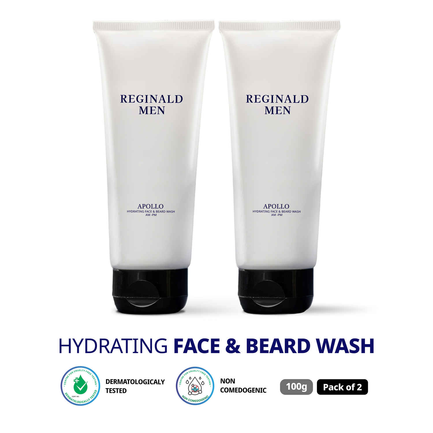 Buy Reginald Men Apollo - Hydrating Face & Beard Wash | Deep Clean, Acne & Tan Control with 8 Actives Face Wash|(Pack of 2)|(100 gm x 2) - Purplle
