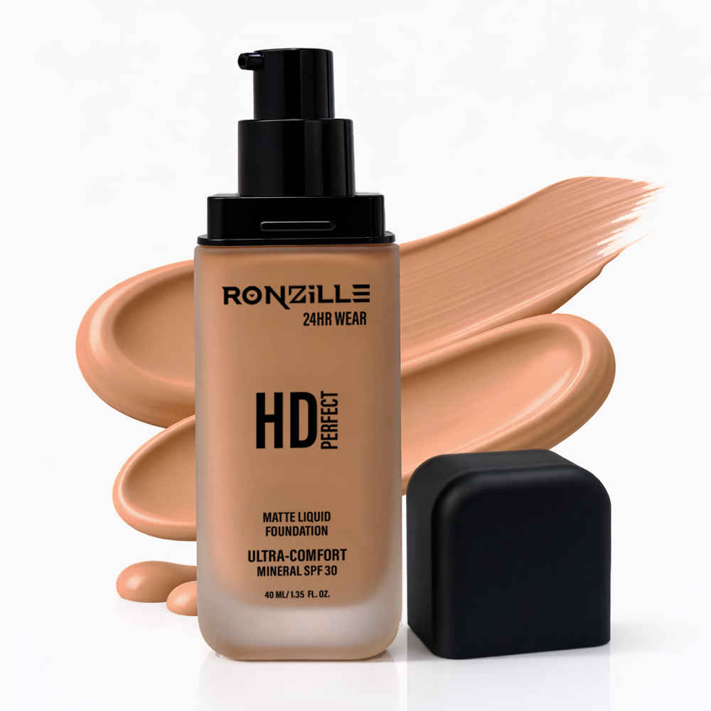 Buy Ronzille 24HR Wear HD Perfect Matte Liquid Foundation SPF30 Ultra Comfort Mineral-40 ml (Shade-306) - Purplle