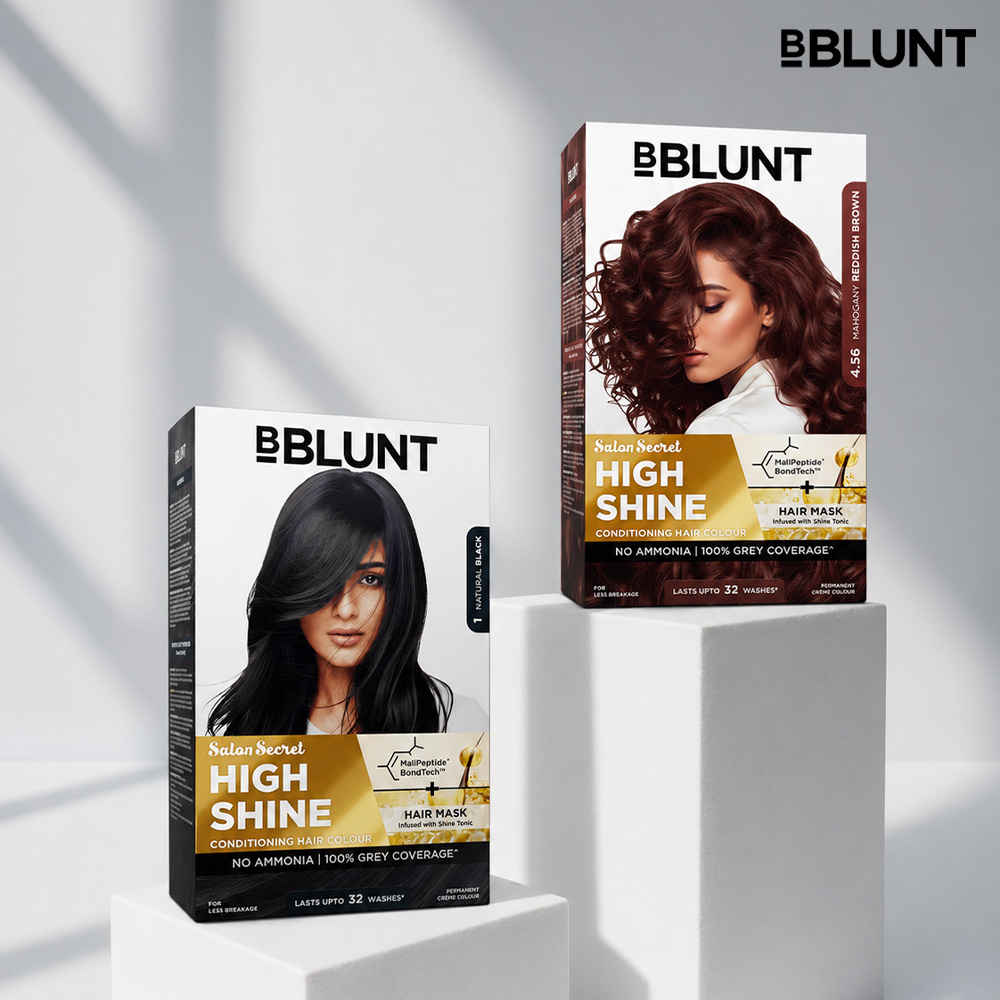 Buy BBLUNT Salon Secret High Shine Conditioning Hair Colour - Mahogany Reddish Brown (130 gm) + Coffee Natural Brown (130 gm) - Pack of 2 - Purplle