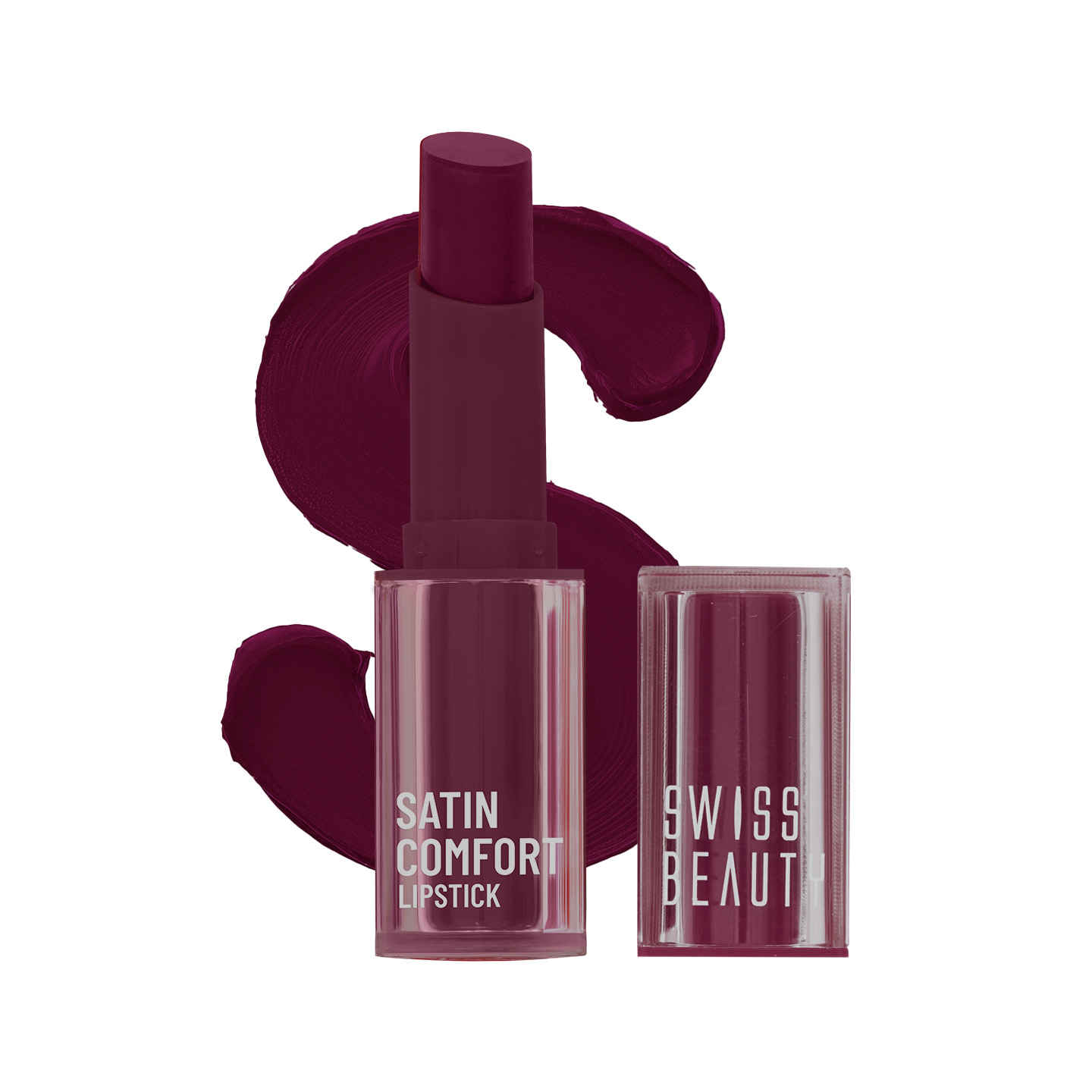 Buy Swiss Beauty Satin Comfort Lipstick | Ultra-Hydrating | Highly Pigmented | Smooth Glide | Satin Matte Finish | One-Swipe Application - Night Wine (3 gm) - Purplle