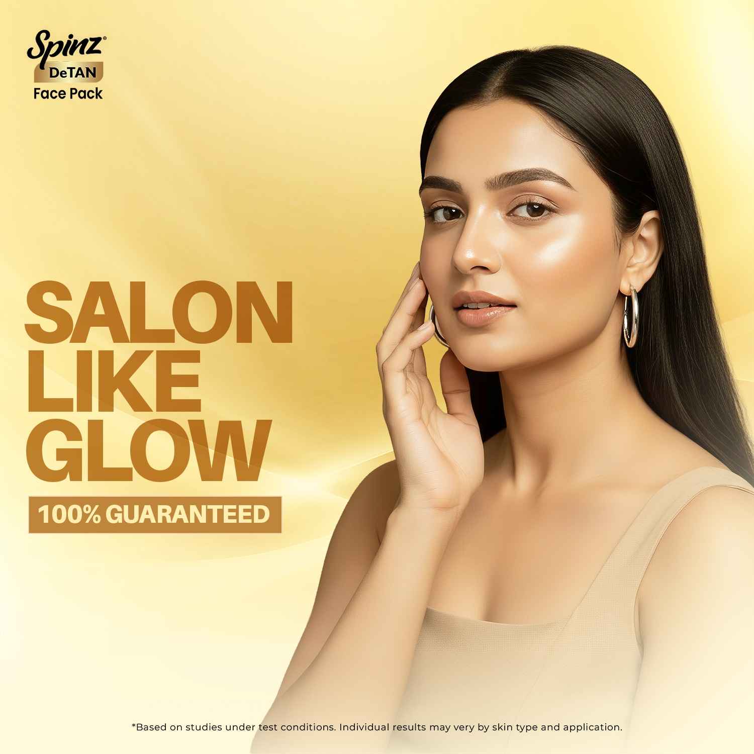 Buy Spinz DeTan Face Pack with Besan, Honey and Kojic | Salon like glow in 15 mins, 100% Guaranteed, Used by professionals, No Bleach (100 gm) - Purplle