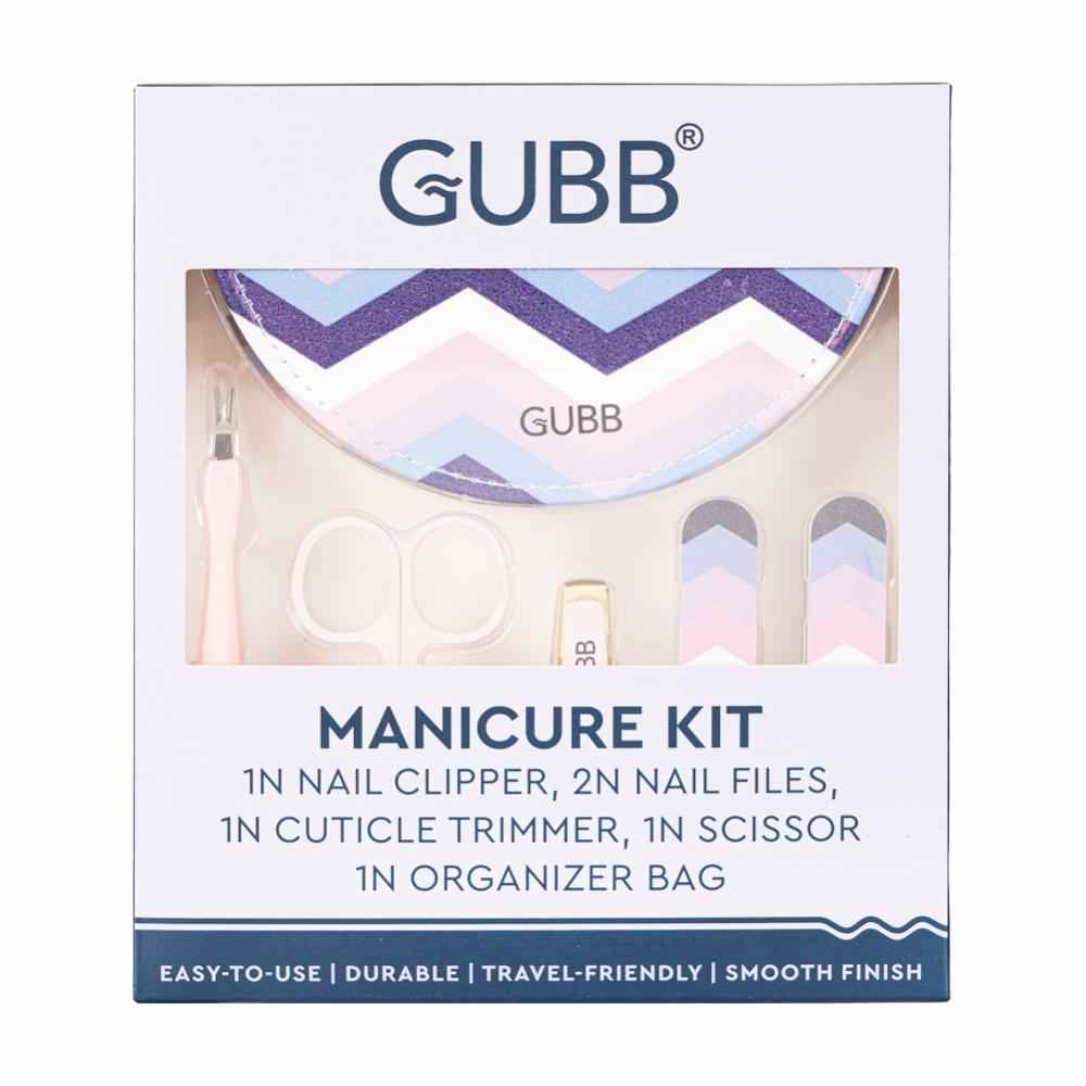 Buy GUBB Manicure Set-2Pcs Nail File +1Pc Cuticle Trimmer+1Pc Nail Clip+1Pc Scissor+1Pc Organizer Bag (Combo of 6) - Purplle