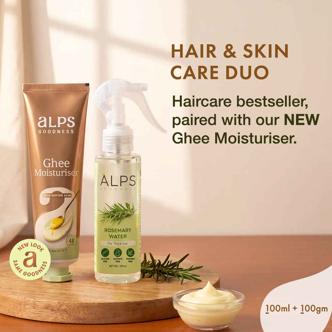 Buy Alps Goodness Rosemary Water & Ghee Moisturiser Combo | Hair Growth Spray (100 ml) + Deep Moisturising Cream (100 gm) | Bestselling Care Duo | (Pack of 2) - Purplle
