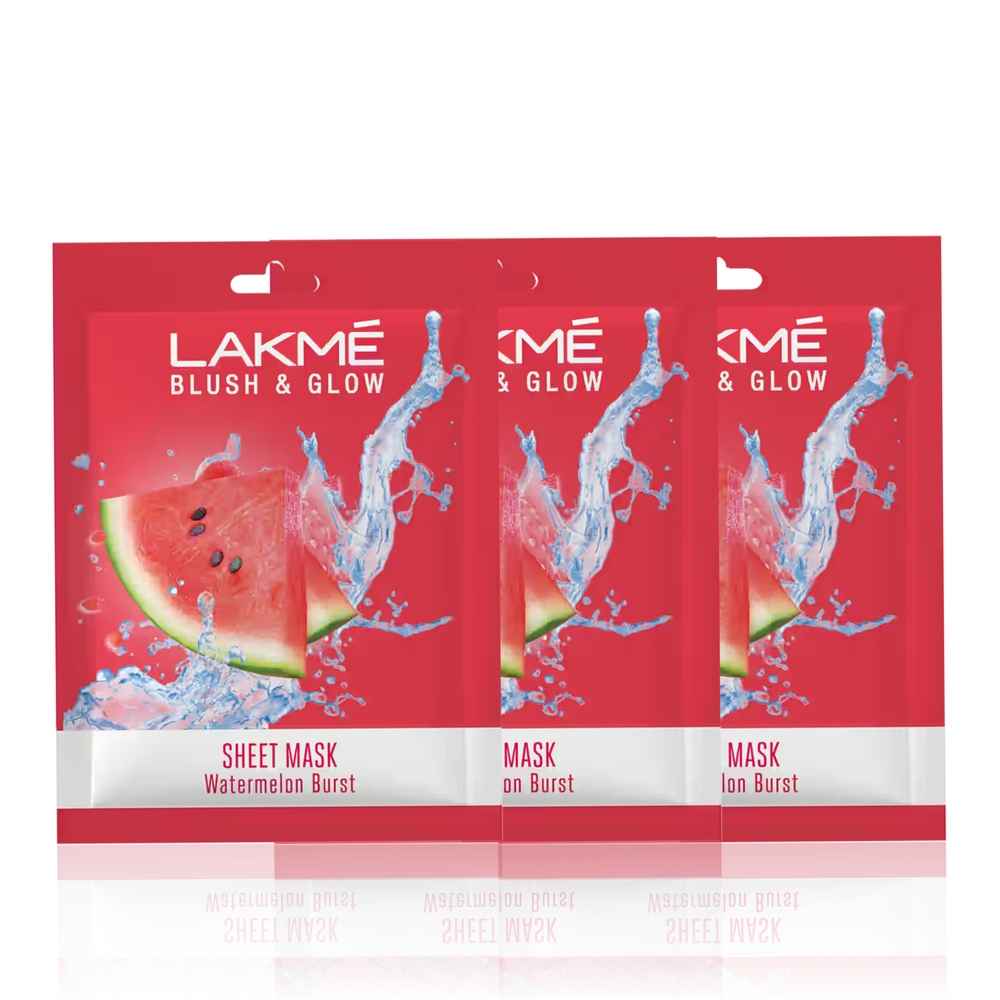 Buy Lakme Blush & Glow Watermelon Sheet Mask 25 ml (Pack of 3) - Purplle